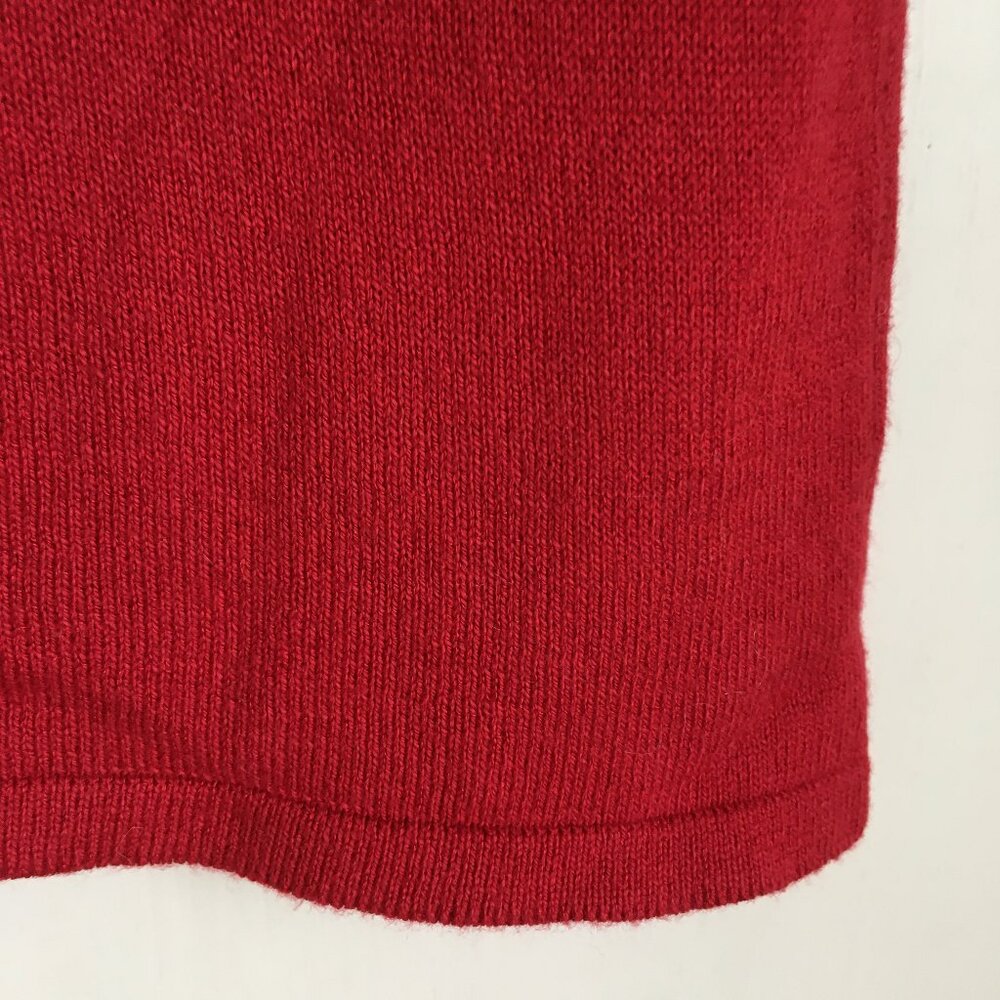 Parkhurst Maple Red Cotton Rayon Mock Neck Sleeveless Sweater Made In Canada M - Picture 4 of 11